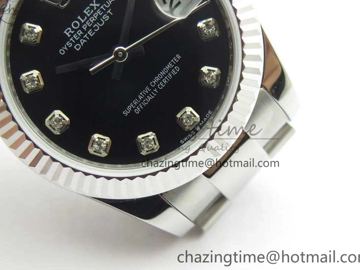 278271 Datejust Maker Edition Best SS Oyster BP 31mm Bracelet Black on Crystal Dial 1223